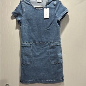 Foil Blue Denim Dress